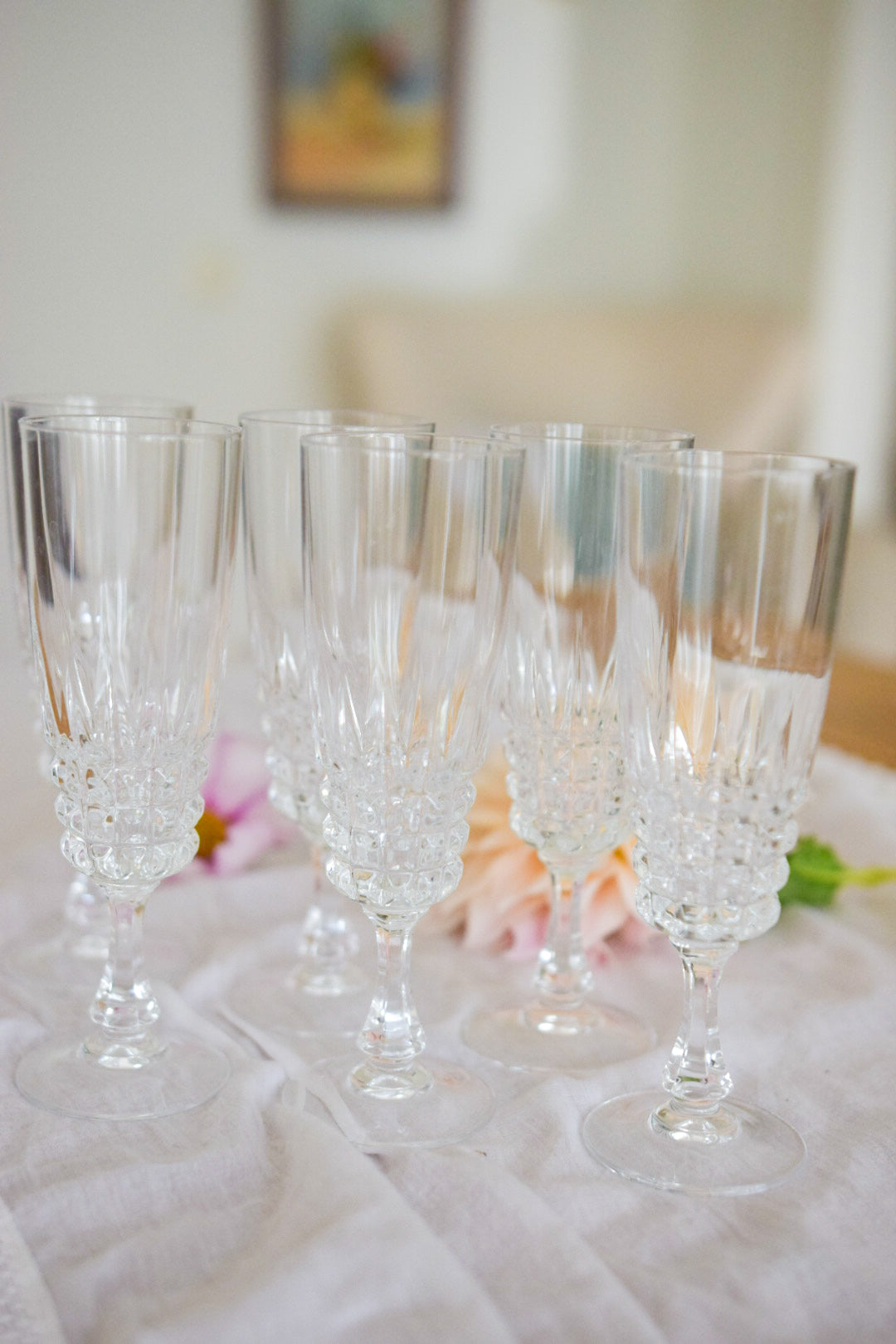 Set med 6st vackra champagneglas