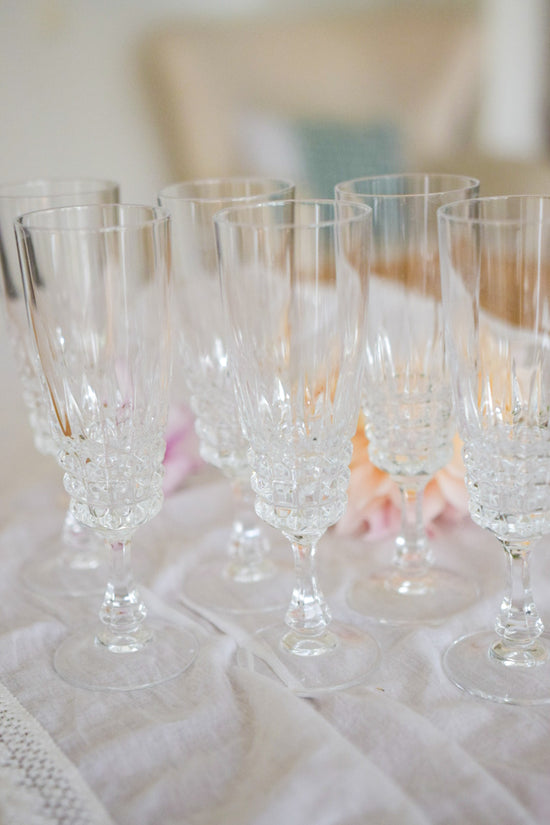 Set med 6st vackra champagneglas