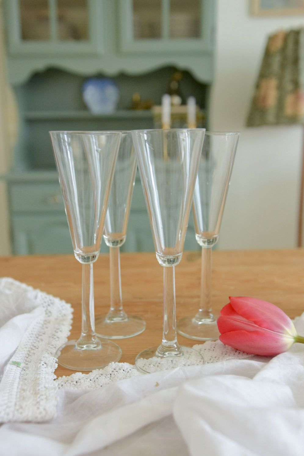 Set med 4st champagneglas