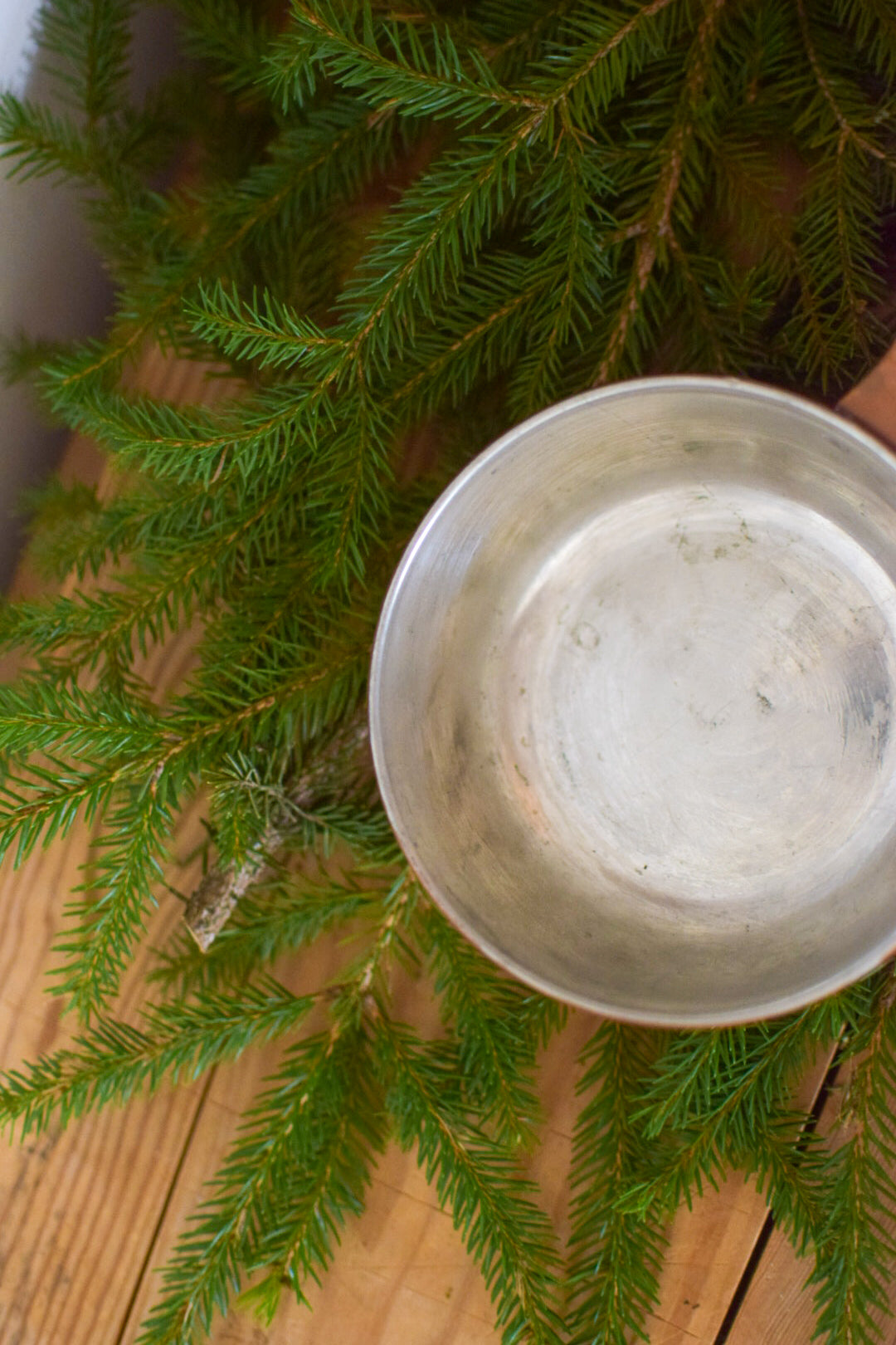 Gammal liten gryta i koppar från Arnebergs